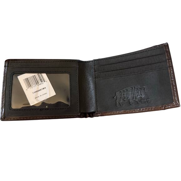 Red Dirt Hat Company Herringbone Rawhide Roughout Bifold Wallet, NWT - Picture 4 of 8